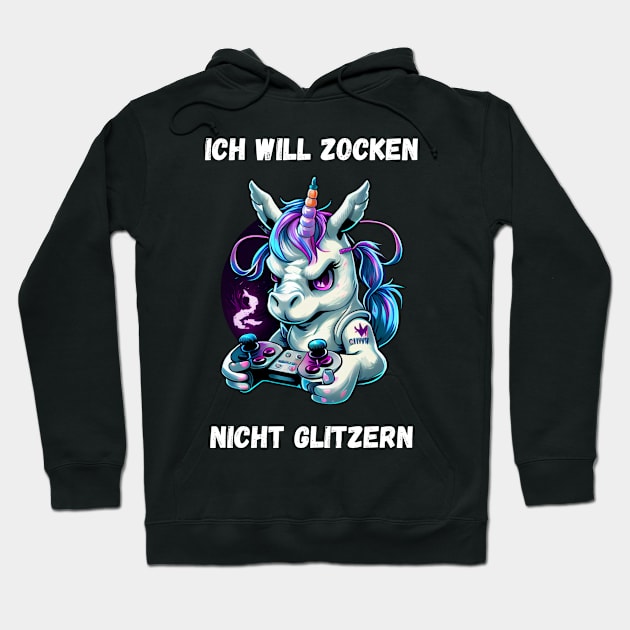 Unicorn - I Want To Gamble, Not Glitter Hoodie by PD-Store